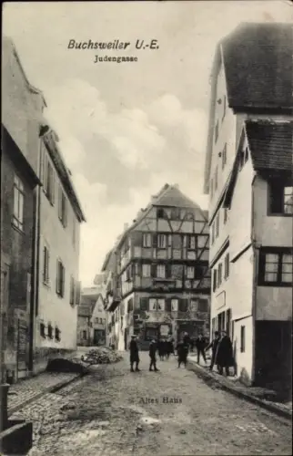 Ak Bouxwiller Buchsweiler Elsass Bas Rhin, Judengasse, Altes Haus