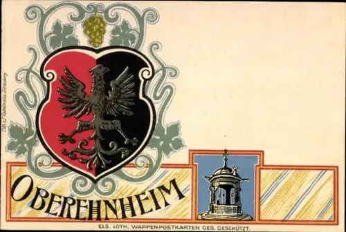 Wappen Litho Obernai Oberehnheim Elsass Bas Rhin, Stadtwappen