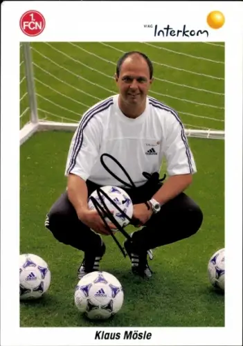 Autogrammkarte Klaus Mösle, 1. FC Nürnberg, Portrait, Autogramm