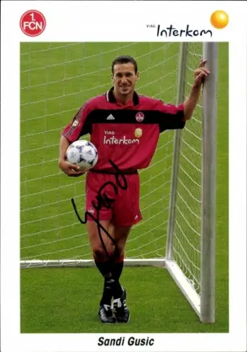 Autogrammkarte Sandi Gusic, 1. FC Nürnberg, Portrait, Autogramm