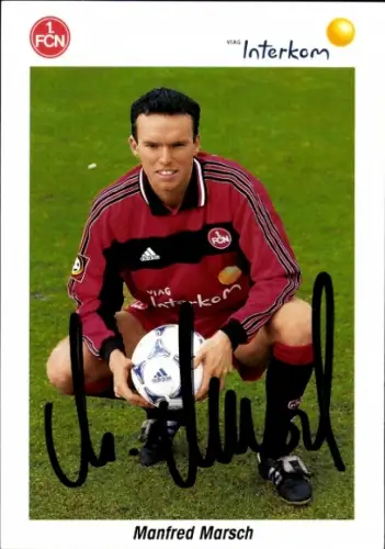 Autogrammkarte Manfred Marsch, 1. FC Nürnberg, Portrait, Autogramm