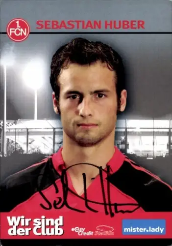 Autogrammkarte Sebastian Huber, 1. FC Nürnberg, Portrait, Autogramm