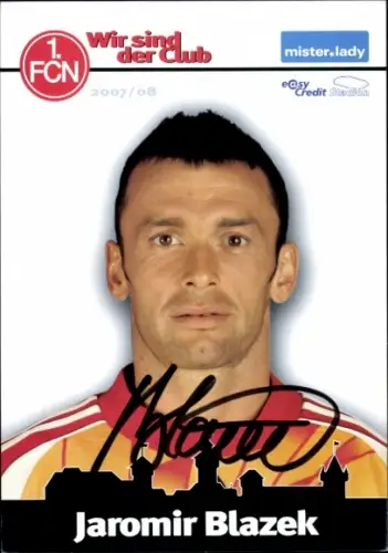 Autogrammkarte Jaromir Blazek, 1. FC Nürnberg, Portrait, Autogramm