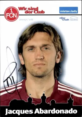 Autogrammkarte Fußballer Jacques Abardonado, 1. FC Nürnberg, Autogramm