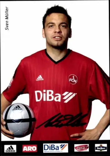 Autogrammkarte Sven Müller, 1. FC Nürnberg, Portrait, Autogramm