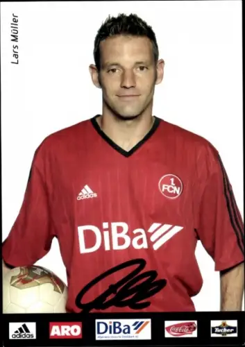 Autogrammkarte Lars Müller, 1. FC Nürnberg, Portrait, Autogramm