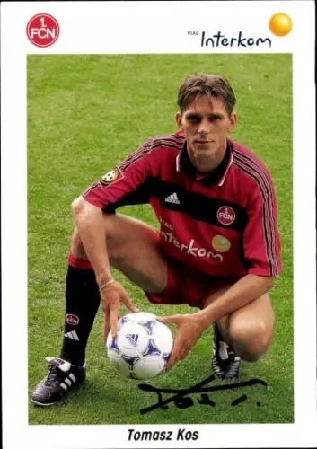 Autogrammkarte Tomasz Kos, 1. FC Nürnberg, Portrait, Autogramm