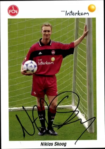 Autogrammkarte Niklas Skoog, 1. FC Nürnberg, Portrait, Autogramm