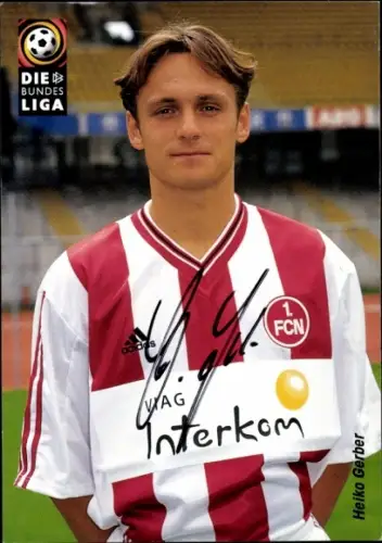 Autogrammkarte Heiko Gerber, 1. FC Nürnberg, Portrait, Autogramm