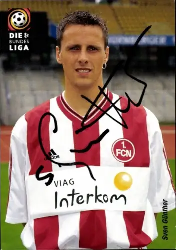 Autogrammkarte Sven Günther, 1. FC Nürnberg, Portrait, Autogramm