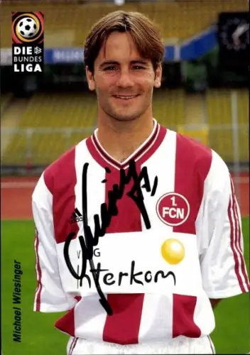 Autogrammkarte Michael Wiesinger, 1. FC Nürnberg, Portrait, Autogramm