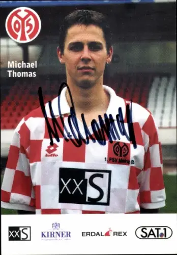 Autogrammkarte Michael Thomas, 1. FSV Mainz 05, Portrait, Autogramm