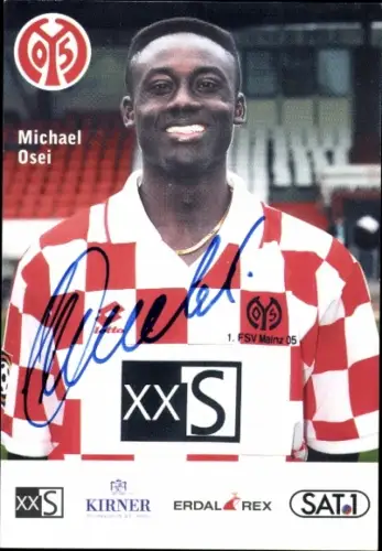 Autogrammkarte Michael Osei, 1. FSV Mainz 05, Portrait, Autogramm