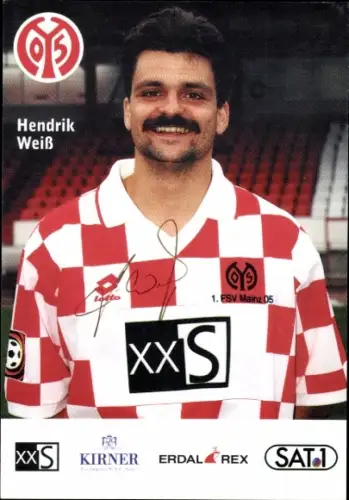 Autogrammkarte Hendrik Weiß, 1. FSV Mainz 05, Portrait, Autogramm