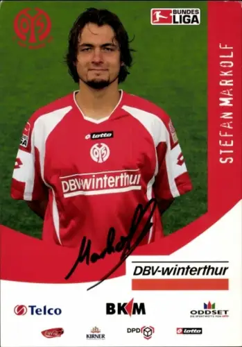 Autogrammkarte Fußballer Stefan Markolf, 1. FSV Mainz 05, Autogramm