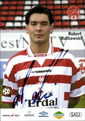 Autogrammkarte Robert Ratkowski, 1. FSV Mainz 05, Portrait, Autogramm