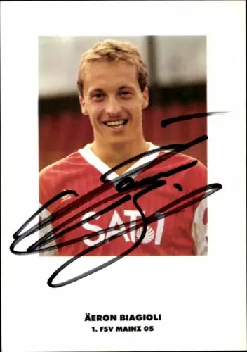 Autogrammkarte Äeron Biagioli, 1. FSV Mainz 05, Portrait, Autogramm