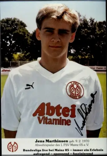 Autogrammkarte Jens Marthinsen, 1. FSV Mainz 05, Portrait, Autogramm
