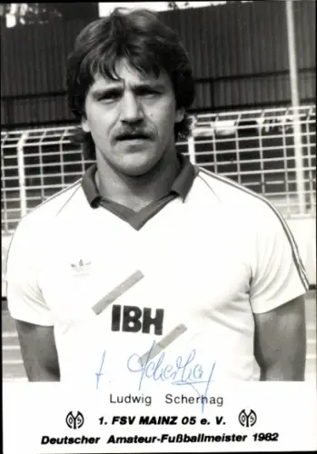 Autogrammkarte Ludwig Scherhag, 1. FSV Mainz 05, Portrait, Autogramm