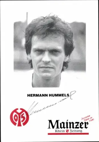 Autogrammkarte Hermann Hummels, 1. FSV Mainz 05, Portrait, Autogramm