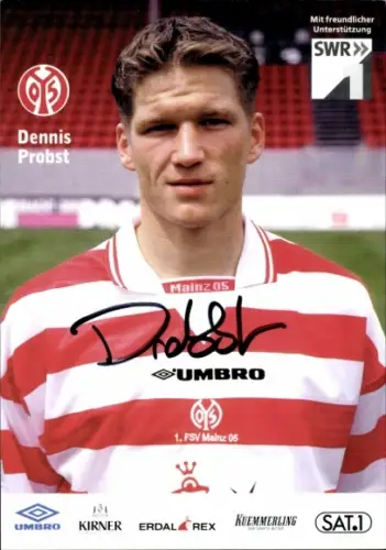 Autogrammkarte Dennis Probst, 1. FSV Mainz 05, Portrait, Autogramm