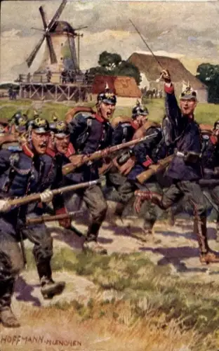 Künstler Ak Hoffmann, Deutsche Armee, Windmühle