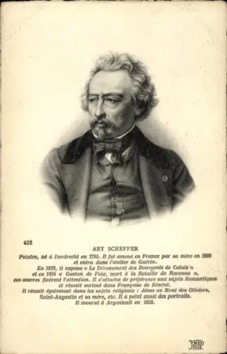 Künstler Ak Maler Ary Scheffer, Portrait