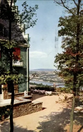 Ak Koblenz am Rhein, Städtisches Berghotel Rittersturz, Albert Stürzbecher Vrenko, Aussicht