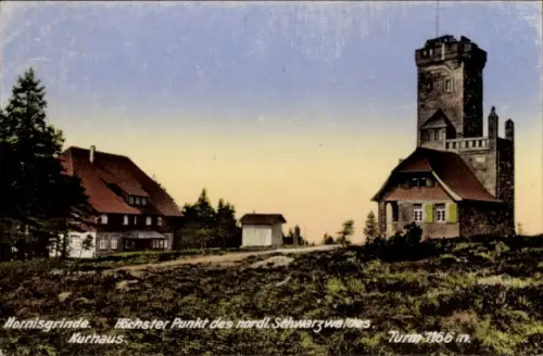 Ak Seebach in Baden Schwarzwald, Hornisgrinde, Kurhaus, Turm
