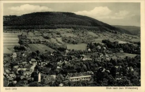 Ak Bad Orb im Spessart Hessen, Blick auf  Wintersberg, Landschaft, Häuser, Kirche