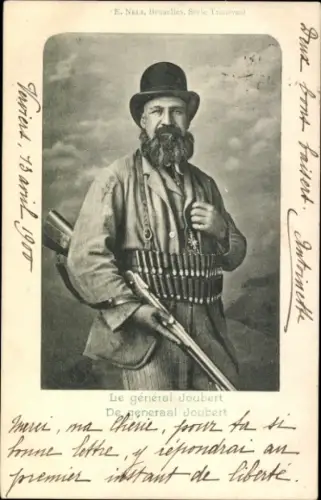 Ak General Petrus Jacobus Joubert, Porträt mit Gewehr