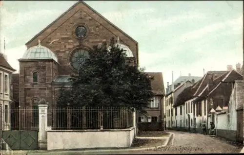 Judaika Ak Belfort Territoire de Belfort, La Synanogue, Synagoge, Straßenansicht