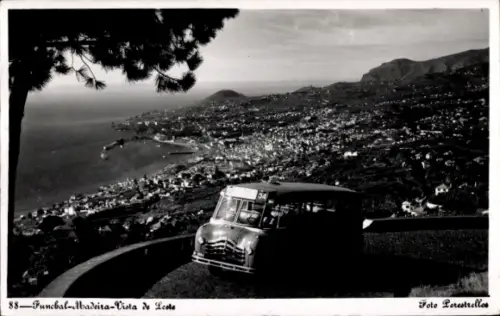 Ak Funchal Insel Madeira Portugal, Gesamtansicht, Bus