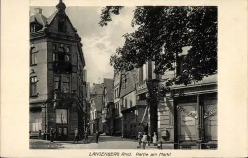 Ak Langenberg Velbert im Rheinland, am Markt, Geschäfte