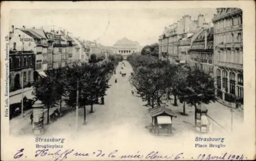 Ak Strasbourg Straßburg Elsass Bas Rhin, Broglieplatz
