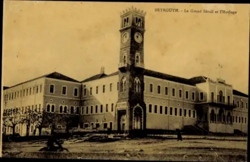 Ak Beirut Beyrouth Libanon, BEYROUTH, Le Grand Sérail, Uhrturm,  Architektur
