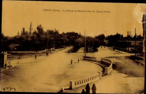 Ak Damas Damaskus Syrien, La Grande et Nouvelle Rue de Djamal Pacha