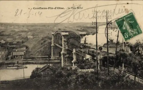 CPA Conflans Fin d'Oise Conflans Sainte Honorine Yvelines, Pont Eiffel