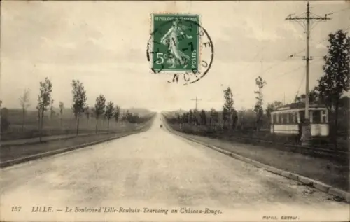 Ak Lille Nord, Boulevard Lille-Roubaix-Tourcoing, Chateau-Rouge