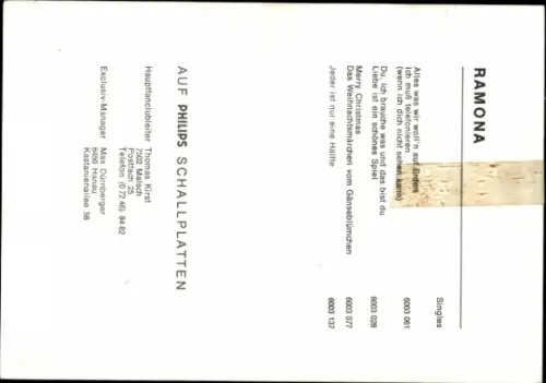 Ak Sängerin Ramona, Tante Trude aus Buxtehude, Portrait, Autogramme