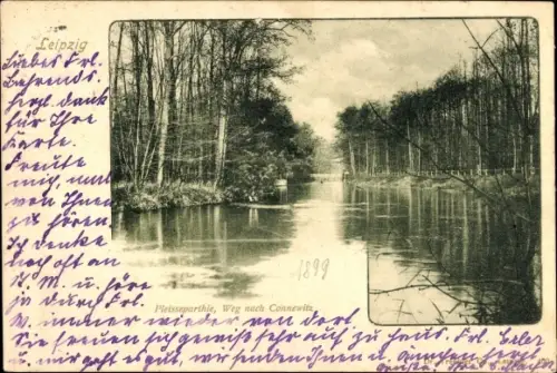 Ak Leipzig in Sachsen, Pleisse, Weg nach Connewitz