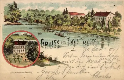 Litho Fuchs am Buckel Strasbourg Straßburg Elsass Bas Rhin, Teilansicht