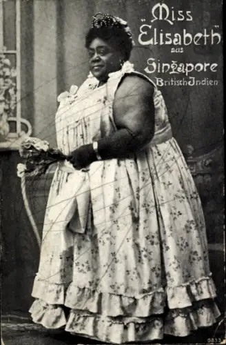 Ak Miss Elisabeth aus Singapore, Britisch Indien, Schönheitswettbewerb