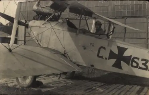 Foto Ak Flugzeug C 63, Rumpler, Doppeldecker, I. WK