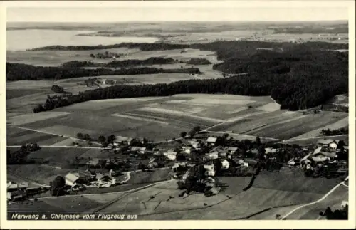 Ak Marwang Grabenstätt in Oberbayern, Luftaufnahme