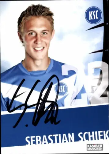 Autogrammkarte Fußballer Sebastian Schiek, Karlsruher SC, Autogramm