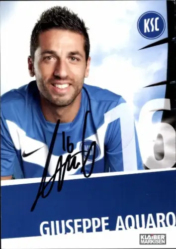 Autogrammkarte Fußballer Giuseppe Aquaro, Karlsruher SC, Autogramm