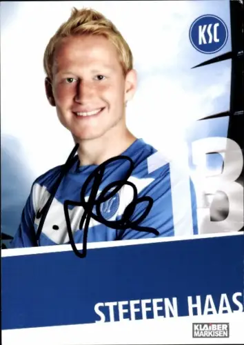 Autogrammkarte Fußballer Steffen Haas, Karlsruher SC, Autogramm
