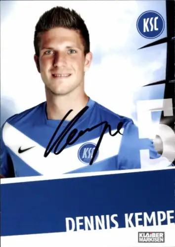 Autogrammkarte Fußballer Dennis Kempe, Karlsruher SC, Autogramm