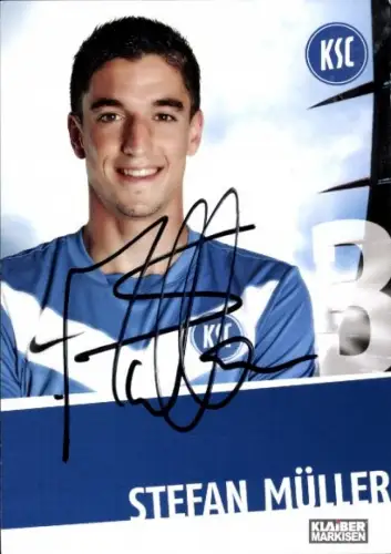 Autogrammkarte Fußballer Stefan Müller, Karlsruher SC, Autogramm
